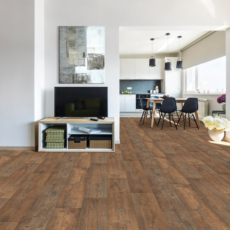 Vinyl flooring in the living room -  Titan Umber